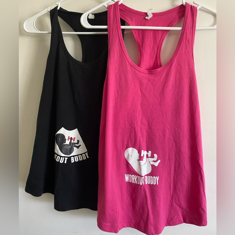 2 pc.Maternity Ideal,Size M,women’s workout tank tops,black & pink, worn twice